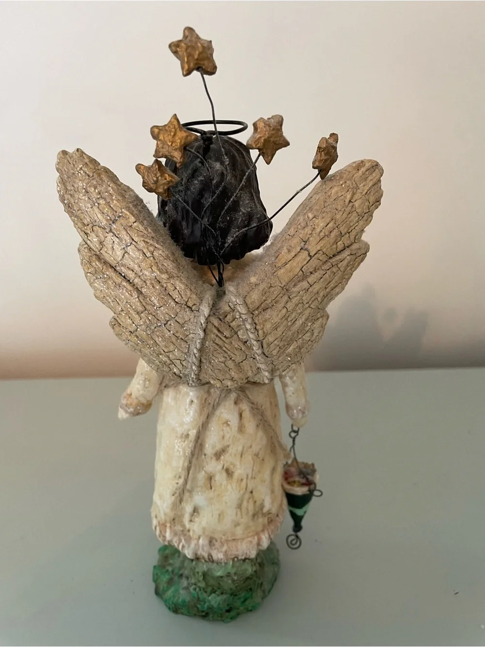 Angel Figurine in Cream and Brown with Star Crown - Picture 4 of 5